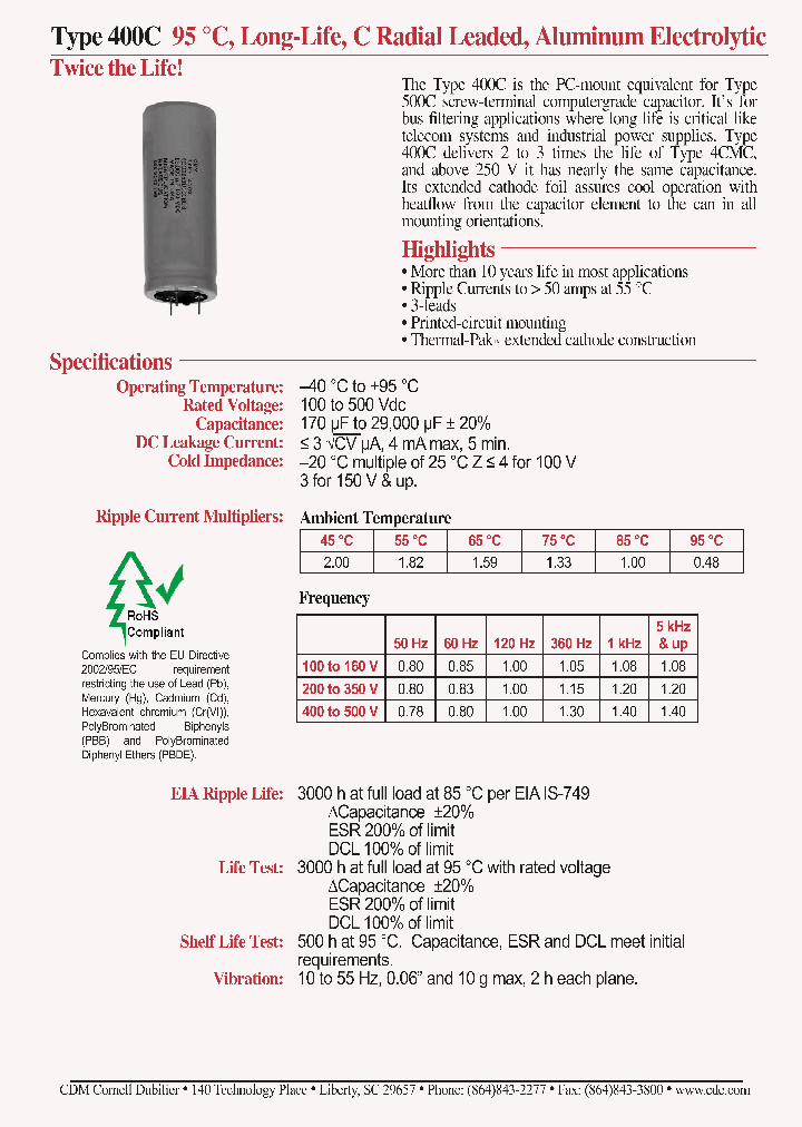 400C263M100BE8_4213785.PDF Datasheet
