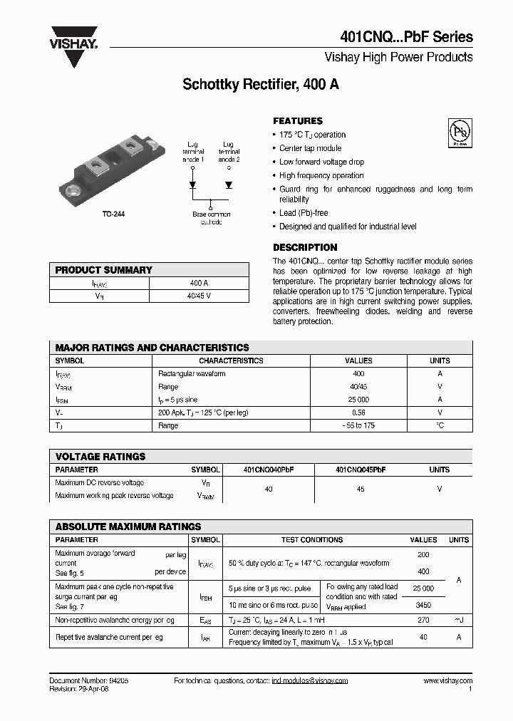 401CNQPBF_4529889.PDF Datasheet
