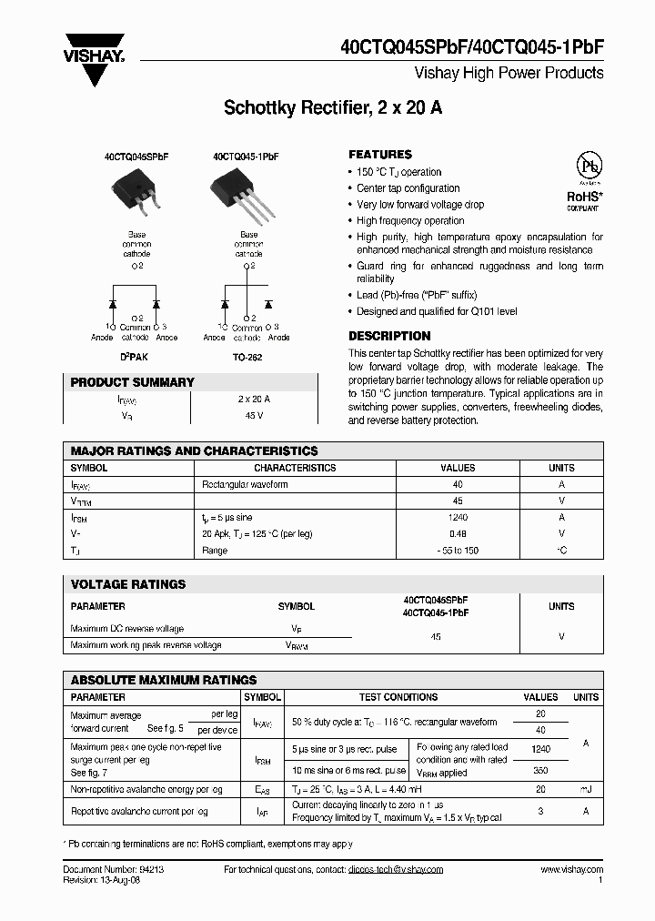 40CTQ045-1PBF_4371600.PDF Datasheet