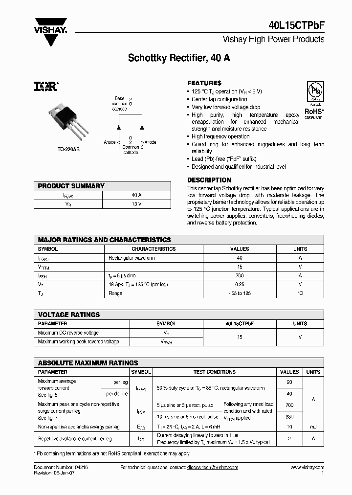 40L15CTPBF_4422927.PDF Datasheet