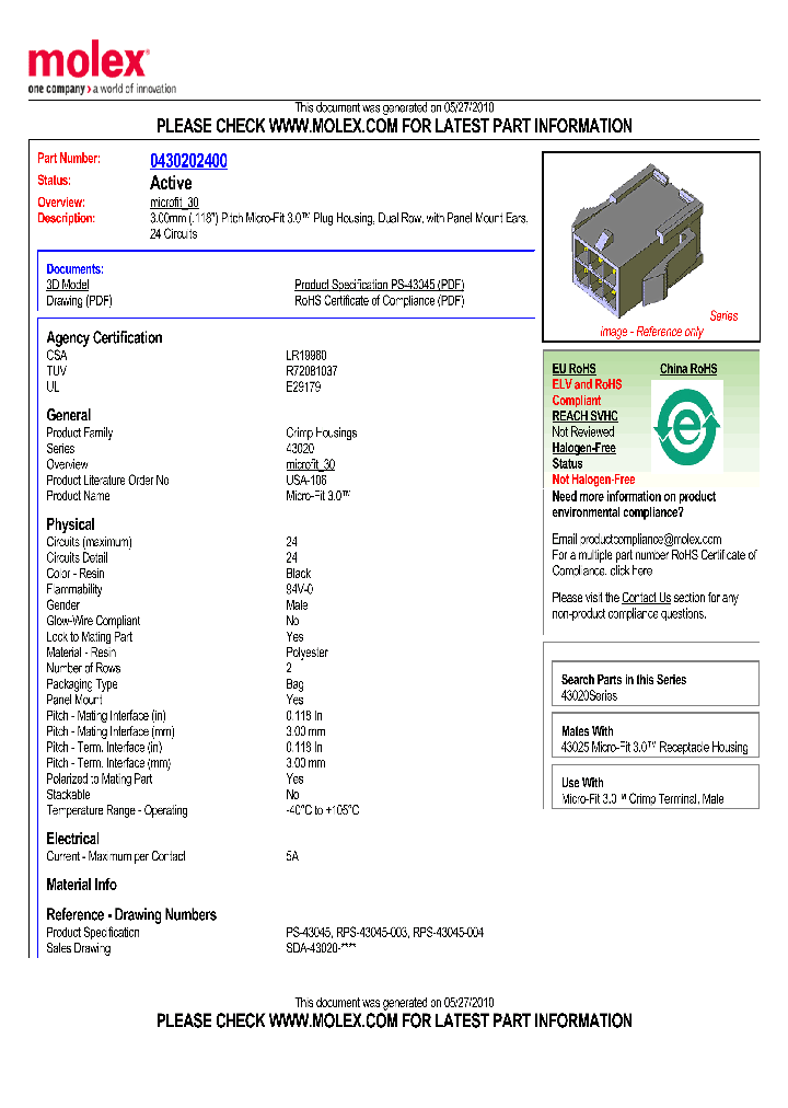 43020-2400_4918821.PDF Datasheet
