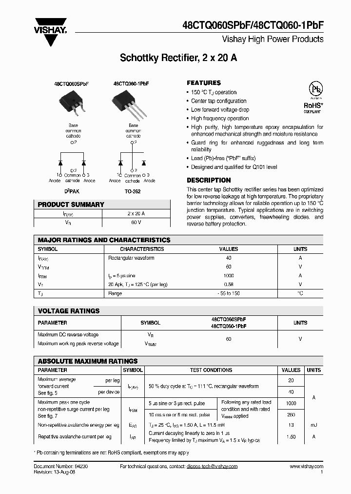 48CTQ060-1TRLPBF_4788199.PDF Datasheet
