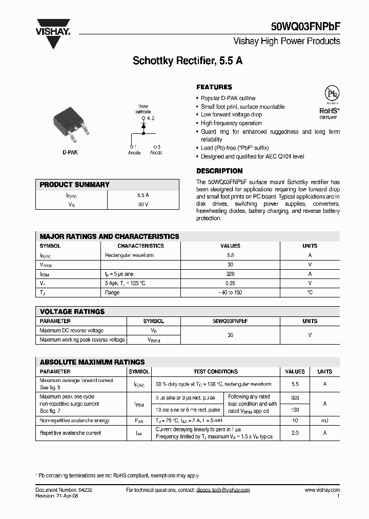 50WQ03FNPBF_4620949.PDF Datasheet