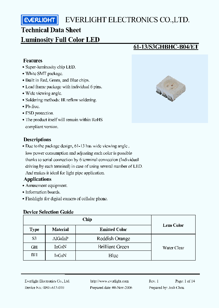 61-13-S3GHBHC-B04-ET_4778789.PDF Datasheet