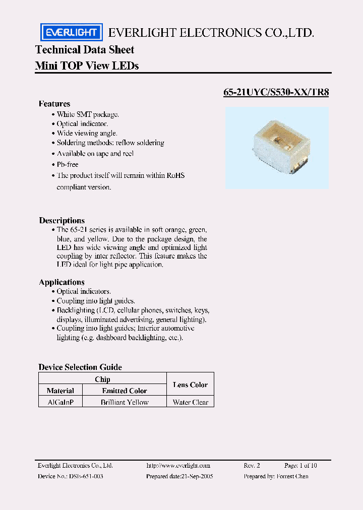 65-21-UYC-S530-A4-TR8_4420201.PDF Datasheet