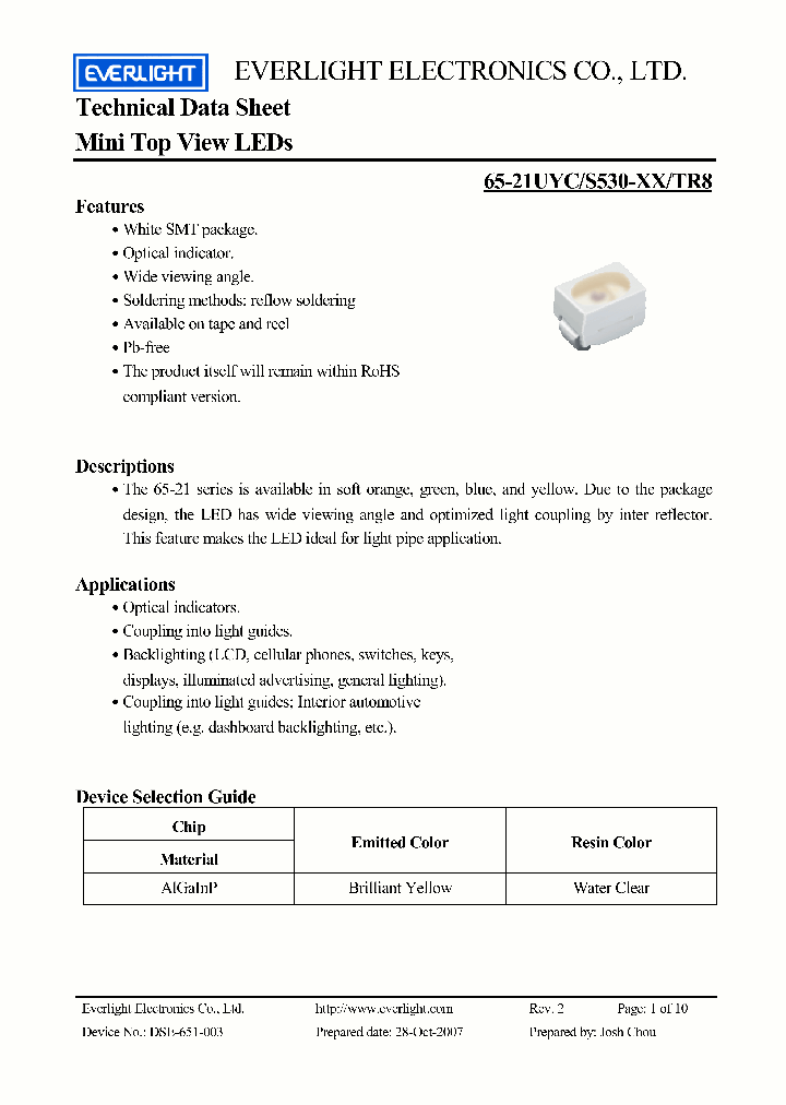 65-21-UYC-S530-XX-TR8_4420202.PDF Datasheet
