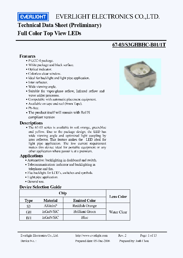 67-03-S3GHBHC-B01-1T_4880227.PDF Datasheet