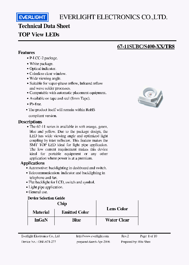 67-11SUBC-S400-XX-TR8_4166328.PDF Datasheet