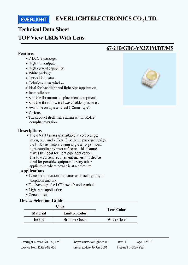 67-21B-GBC-YX2Z1M-BT-MS_4170360.PDF Datasheet