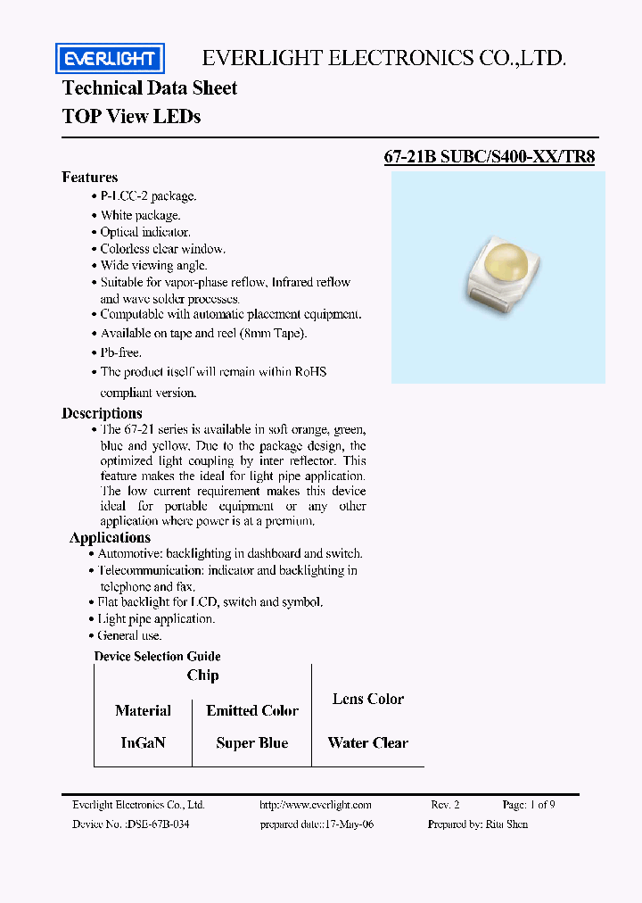 67-21BSUBC-S400-XX-TR8_4166329.PDF Datasheet