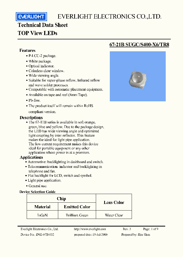 67-21BSUGC-S400-X6-TR8_4603556.PDF Datasheet