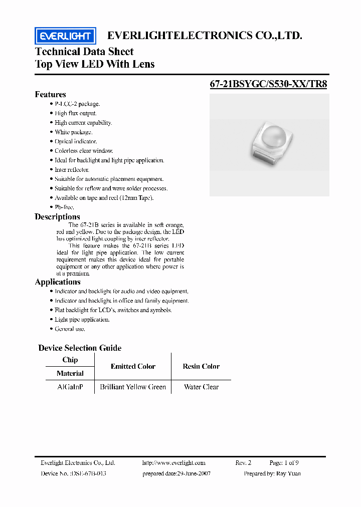 67-21BSYGC-S530-E5-TR8_4603558.PDF Datasheet