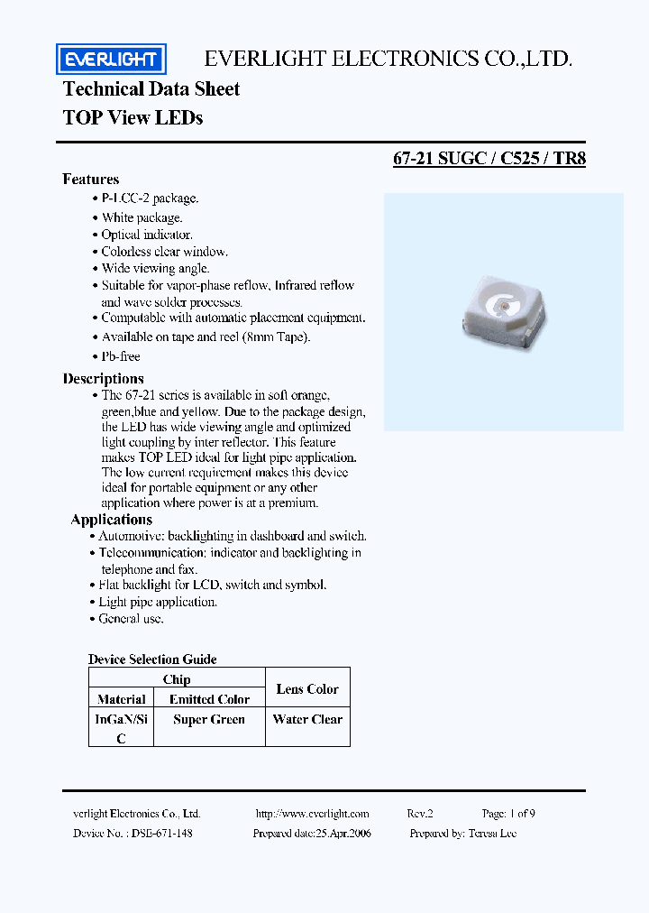 67-21SUGC-C525-TR8_4359195.PDF Datasheet