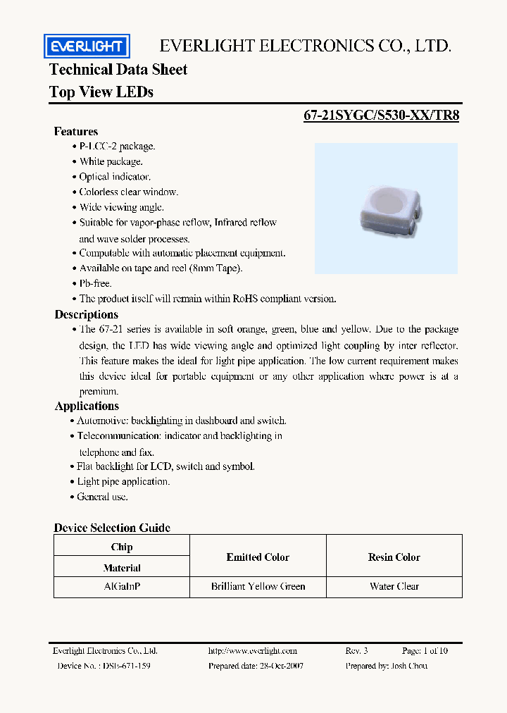 67-21SYGC-S530-E1-TR8_4513293.PDF Datasheet