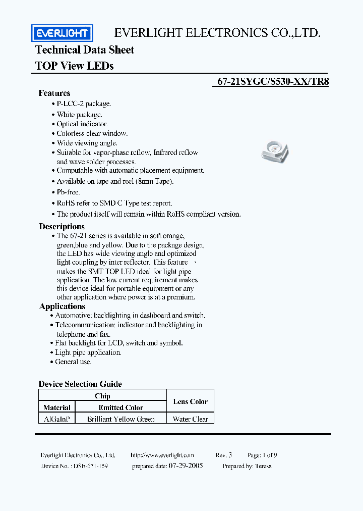 67-21SYGC-S530-E2-TR8_4688644.PDF Datasheet