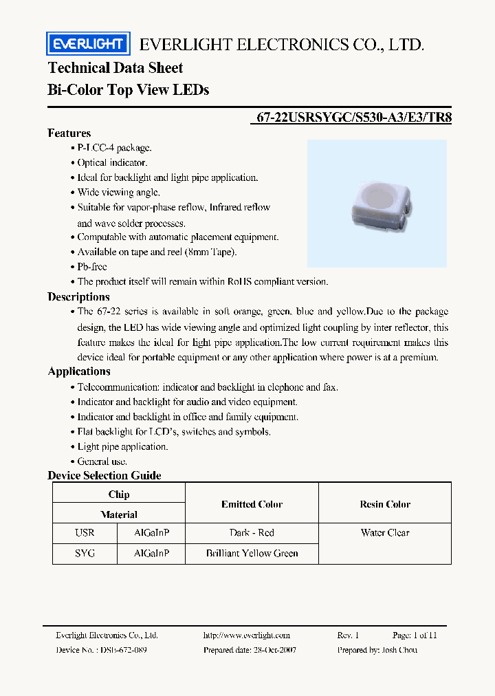 67-22USRSYGC-S530-A3-E3_4688544.PDF Datasheet
