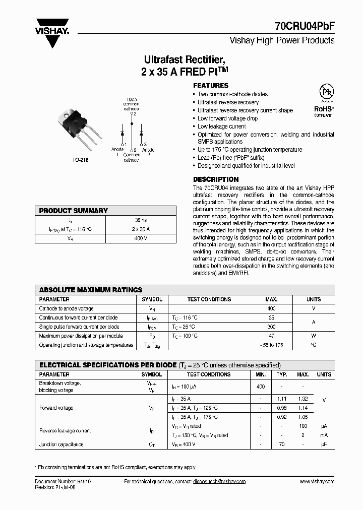 70CRU04PBF_4466045.PDF Datasheet