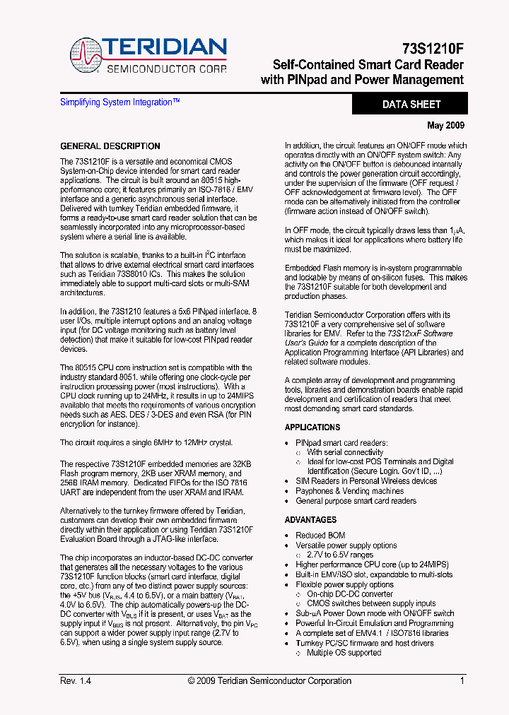 73S1210F-68IMF_4881858.PDF Datasheet