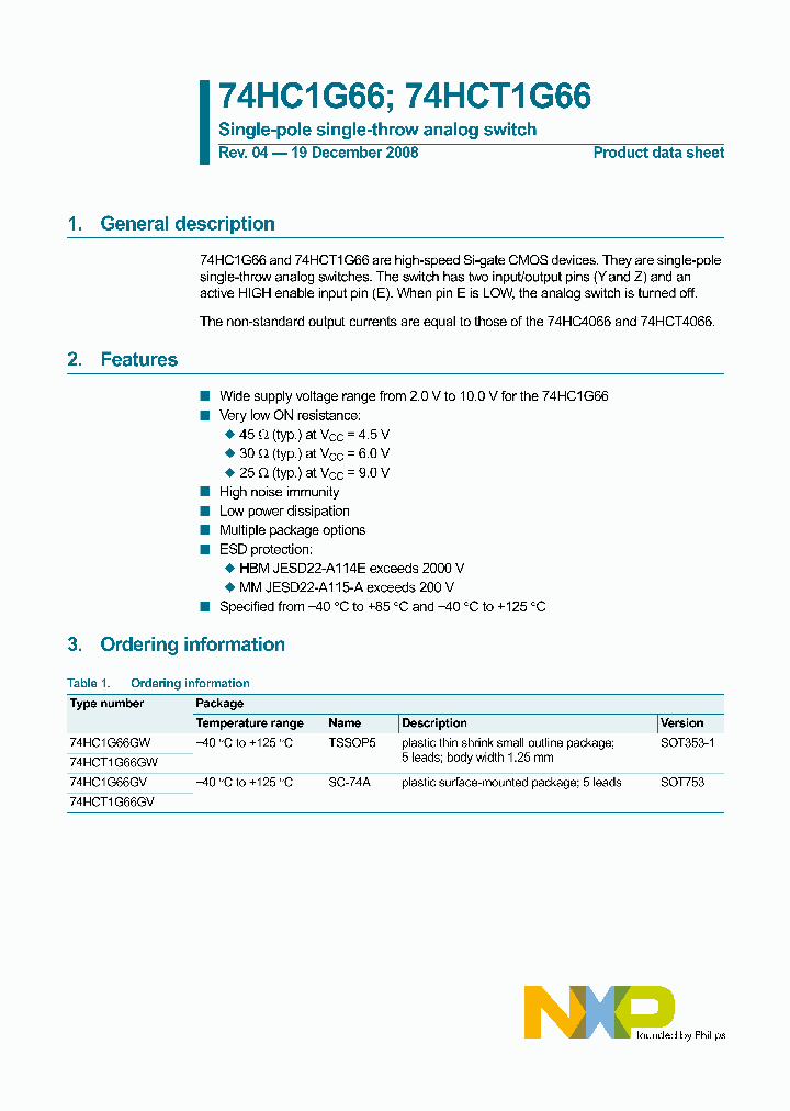 74HCT1G66GV_4601518.PDF Datasheet