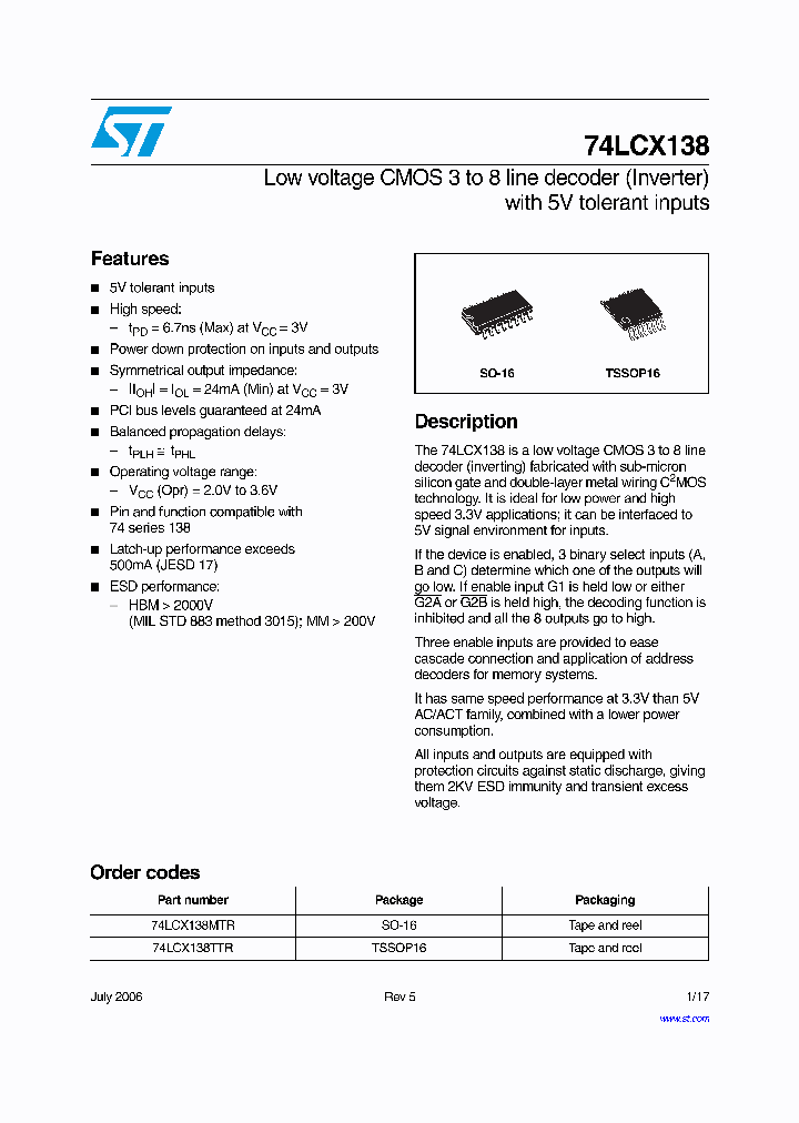 74LCX138_4217316.PDF Datasheet