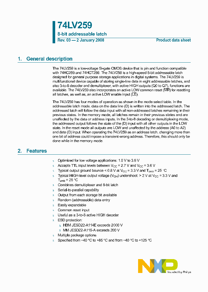 74LV259_4182442.PDF Datasheet