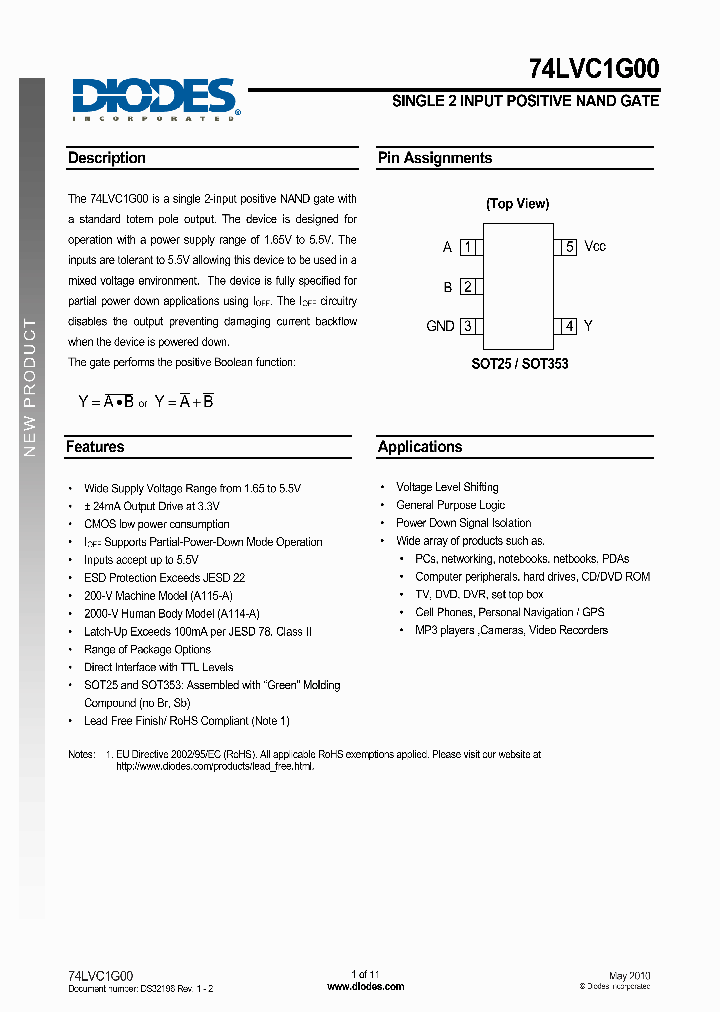 74LVC1G00W5-7_4843802.PDF Datasheet