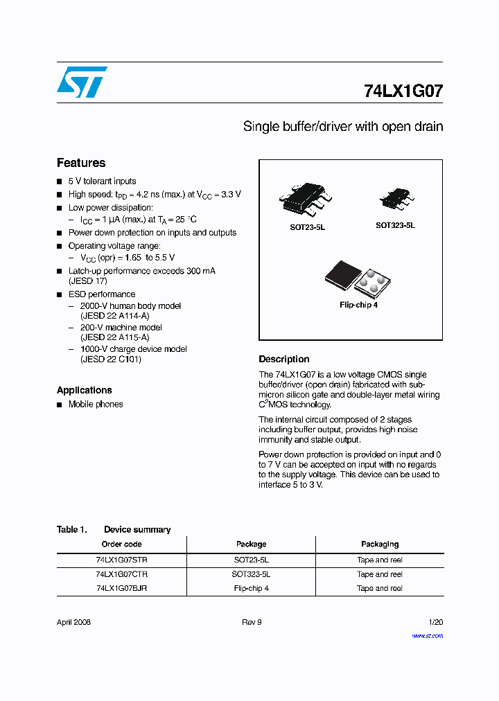 74LX1G07BJR_4219320.PDF Datasheet