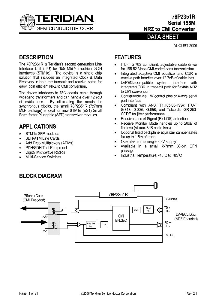 78P2351R_4605031.PDF Datasheet