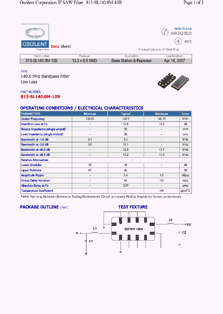 813-SL1400M-10B_4529752.PDF Datasheet
