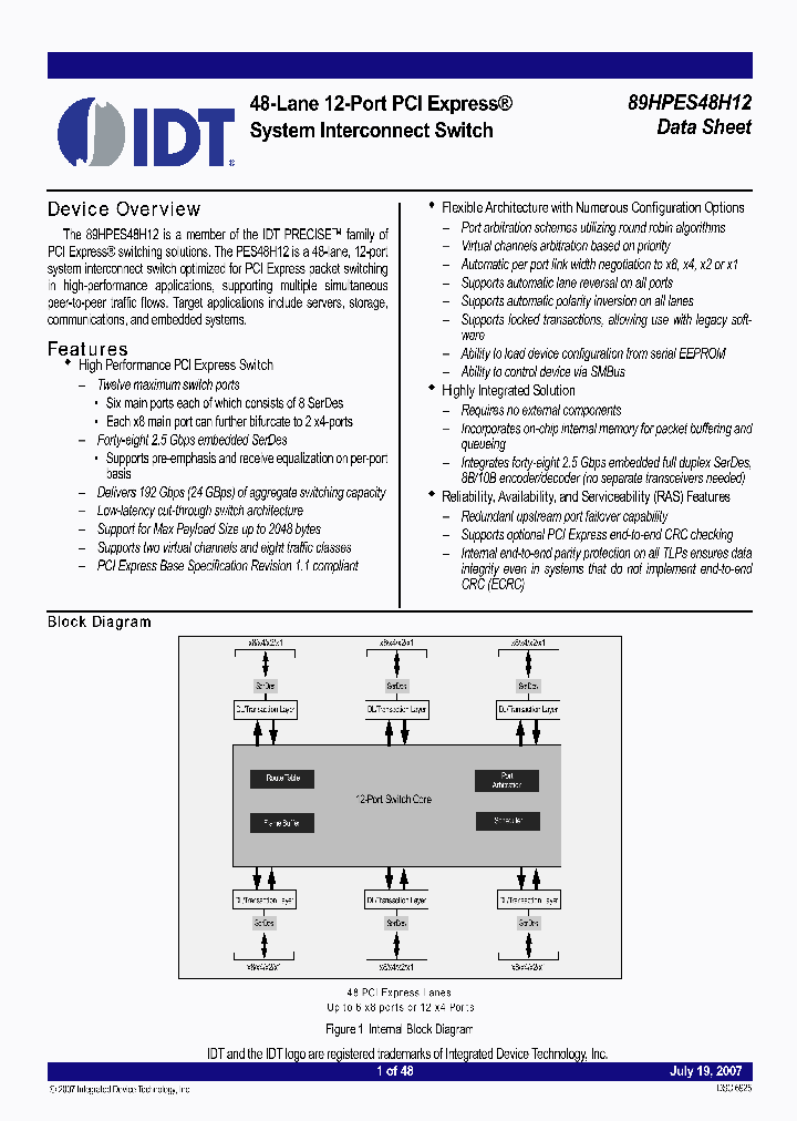 89HPES48H12_4176304.PDF Datasheet
