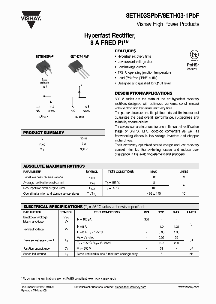 8ETH03-1PBF_4400811.PDF Datasheet