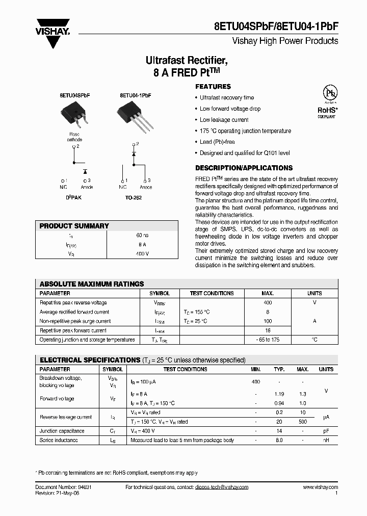 8ETU04-1PBF_4246810.PDF Datasheet