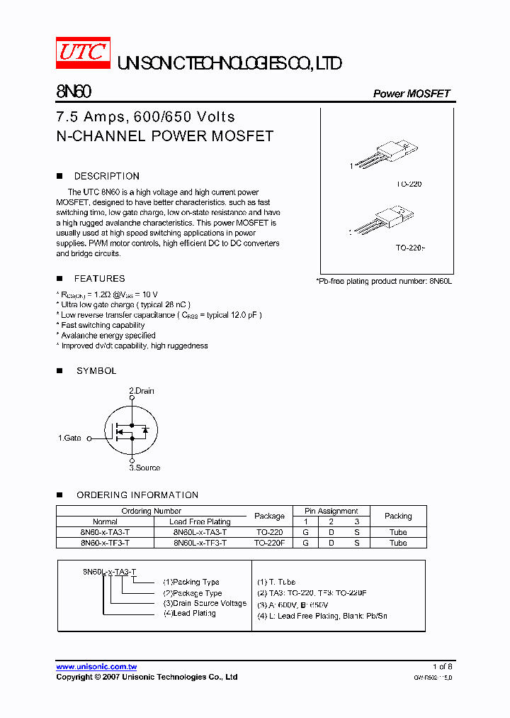 8N60_4215164.PDF Datasheet