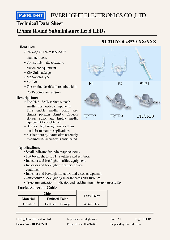 91-21UYOCS530-XXXXX_4921158.PDF Datasheet