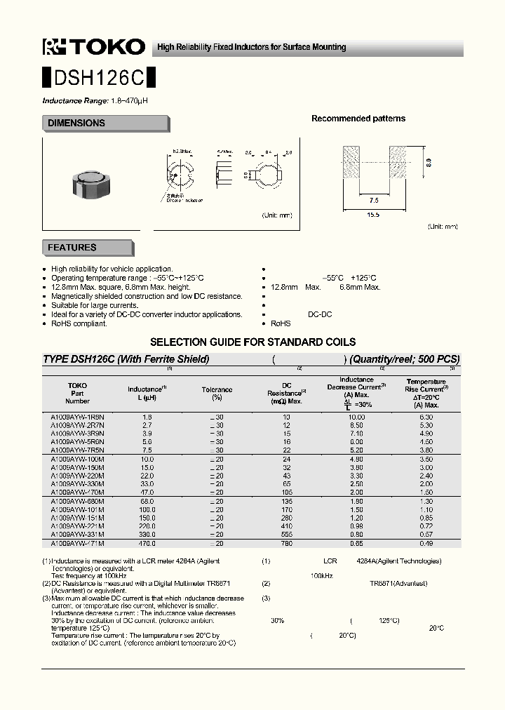 A1009AYW-330M_4527800.PDF Datasheet