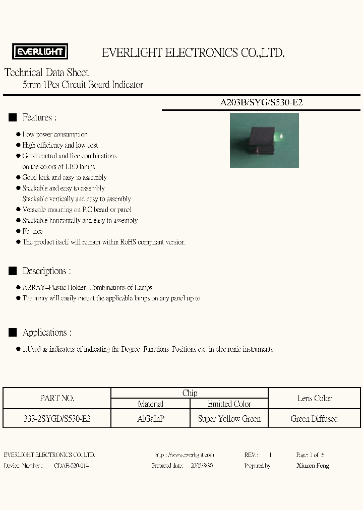 A203B-SYG-S530-E2_4385380.PDF Datasheet