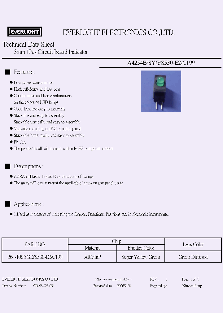 A4254B-SYG-S530-E2-C199_4385389.PDF Datasheet
