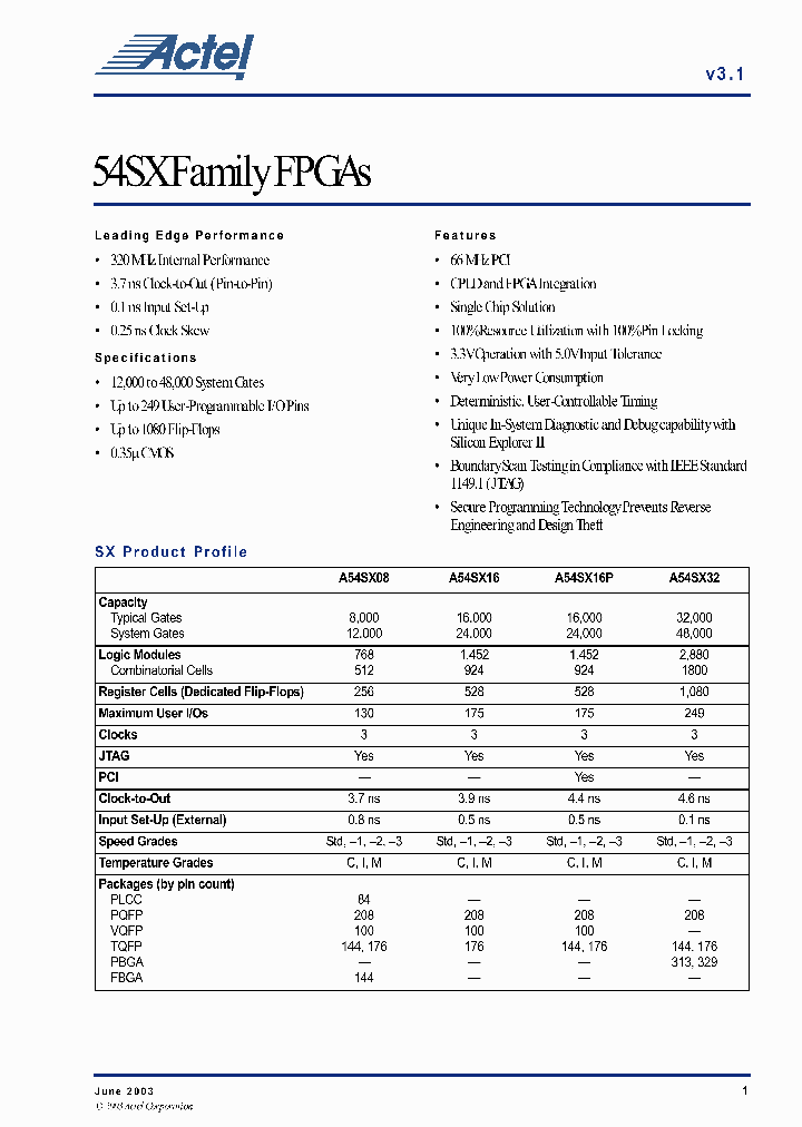 A54SX32-3PL208_4876811.PDF Datasheet