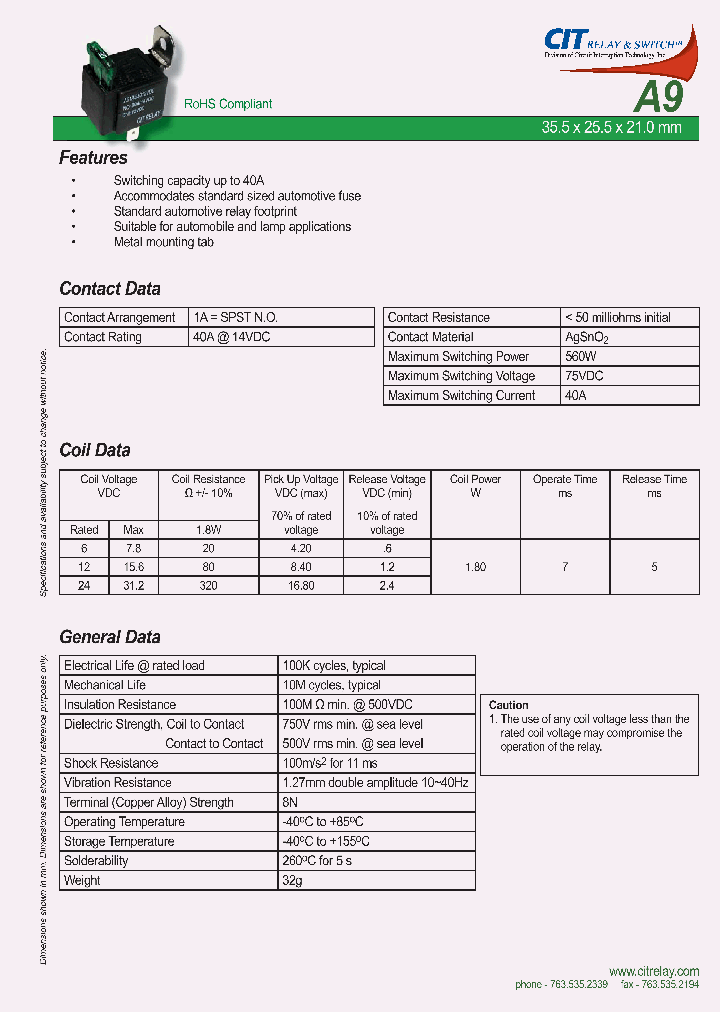 A91AC12VDC5A_4894885.PDF Datasheet