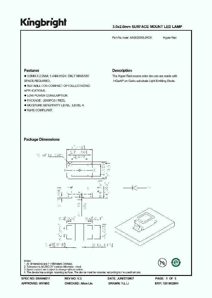 AA3020ASURCK_4287173.PDF Datasheet