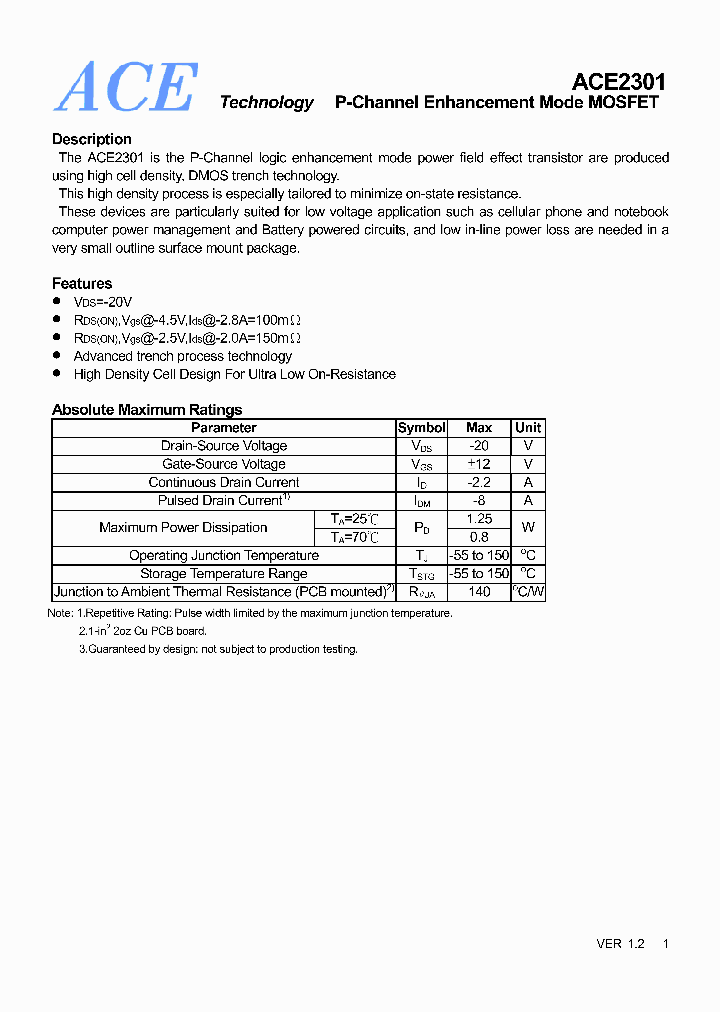 ACE2301_4575945.PDF Datasheet
