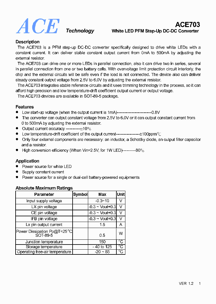 ACE70325AN_4780465.PDF Datasheet