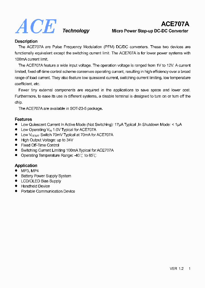 ACE707ABNH_4718785.PDF Datasheet