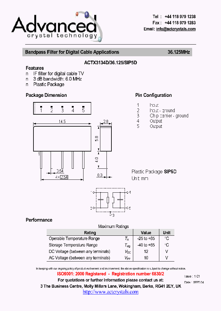 ACTX3134D36125SIP5D_4174459.PDF Datasheet