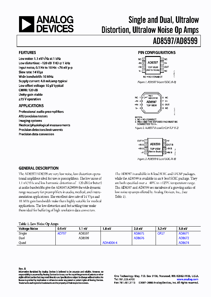 AD8597ACPZ-R2_4435758.PDF Datasheet