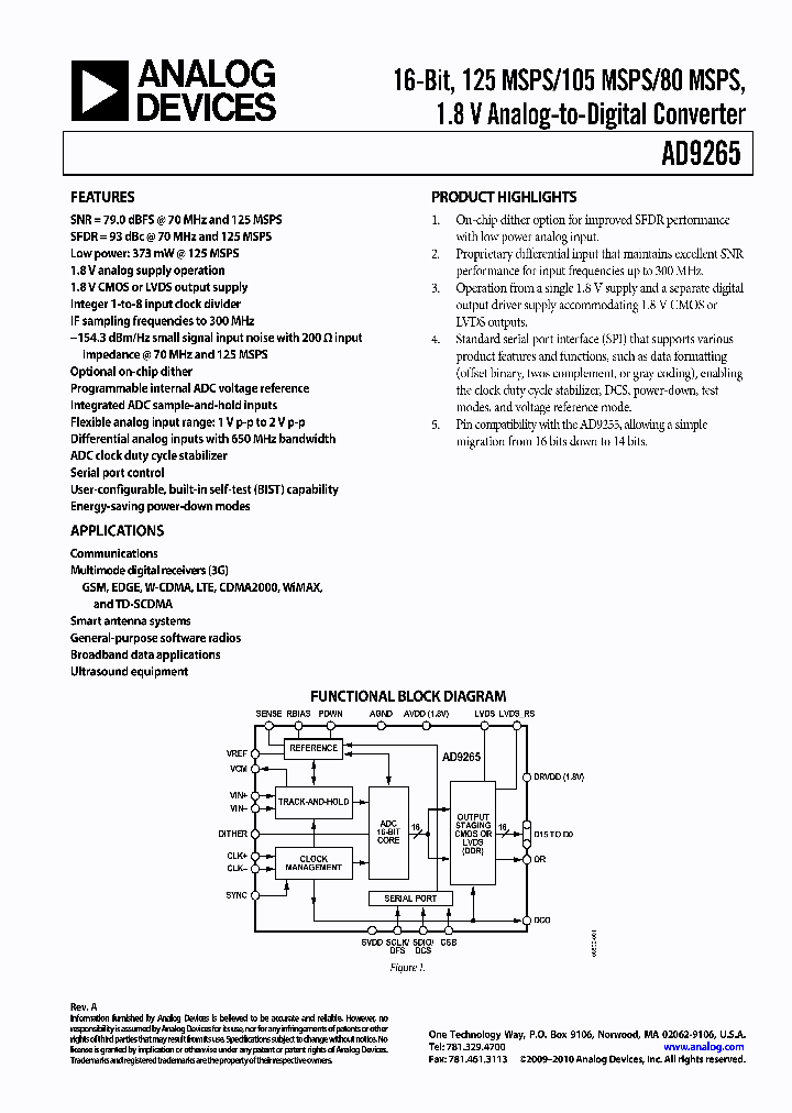 AD9265BCPZ-105_4649114.PDF Datasheet