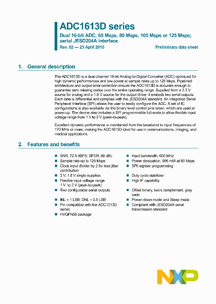 ADC1613D080HNC1_4713345.PDF Datasheet