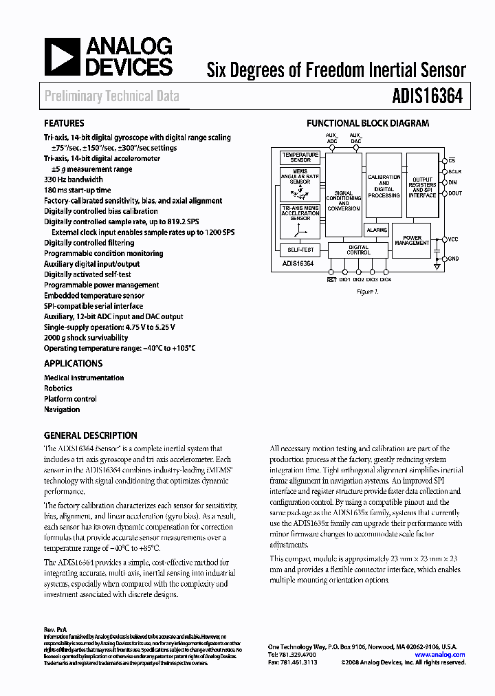 ADIS16364_4575152.PDF Datasheet
