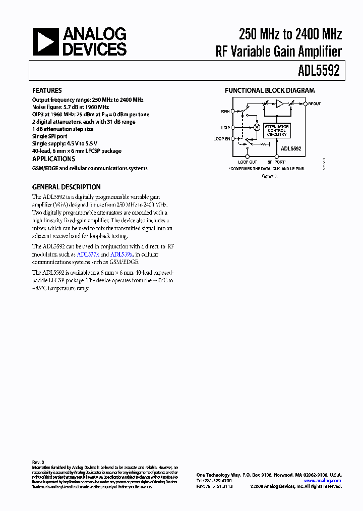 ADL5592-EVALZ_4319509.PDF Datasheet