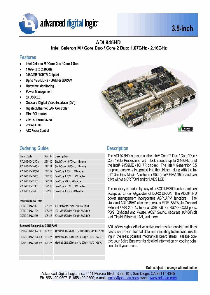 ADL945HD-T7400_4456938.PDF Datasheet